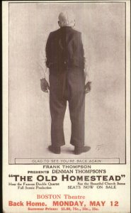Frank Denman Thompson OLD HOMESTEAD Threatre Boston MA Postcard