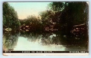 RPPC WYMORE, NE Nebraska ~ Scene on the BLUE RIVER 1910 Gage County  Postcard