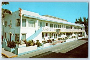 1973 Hollywood Beach Florida Postcard Nautilus Apartment Motel Surf Road Beach