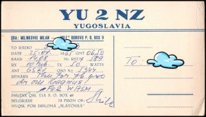 QSL Radio Card call sign YU2NZ from Yugoslavia 1965