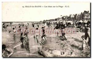 Old Postcard Malo Les Bains frolicking On The Beach