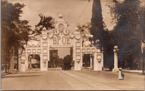 Real Photo Postcard B.P.O.E. Benevolent Protective Order of Elks Archway