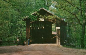 VINTAGE POSTCARD WHITE'S COVERED BRIDGE IONIA COUNTY SMYRNA COUNTY MICHIGAN