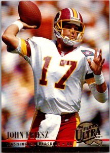 1994 Fleer Football Card John Friesz Washington Redskins sk 21415
