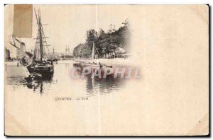 Old Postcard Quimper Port Boat