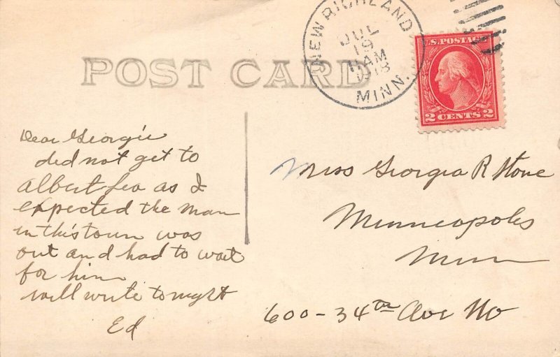 New Richland Minnesota Residential Street, East Side, Vintage RPPC U21392