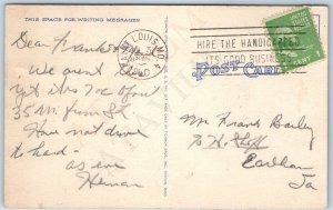 c1950 Hire the Handicapped, It's Good Business Postal Stamp Posted Cancel A207