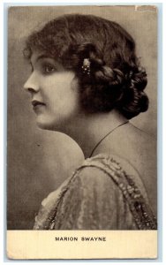 c1910's Marion Swayne Curly Hair Actress Vaudville Studio Portrait Postcard