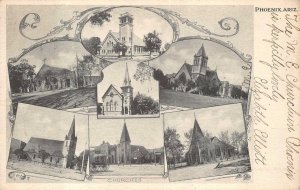 PHOENIX ARIZONA CHURCHES MULTI-VIEW POSTCARD 1905