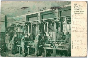 Wood Work Department State Manual Training School Pittsburg KS UDB Postcard C09