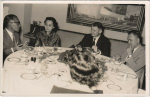 PC CHINA, HONGKONG, DINNER, FREDA BACK, Vintage REAL PHOTO Postcard (b33656)