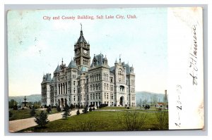 Vintage 1908 Postcard City and County Building, Salt Lake City, Utah