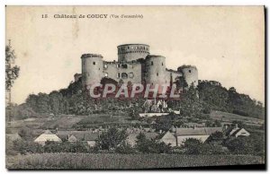 Old Postcard Coucy Le Chateau Vue d & # 39ensemble