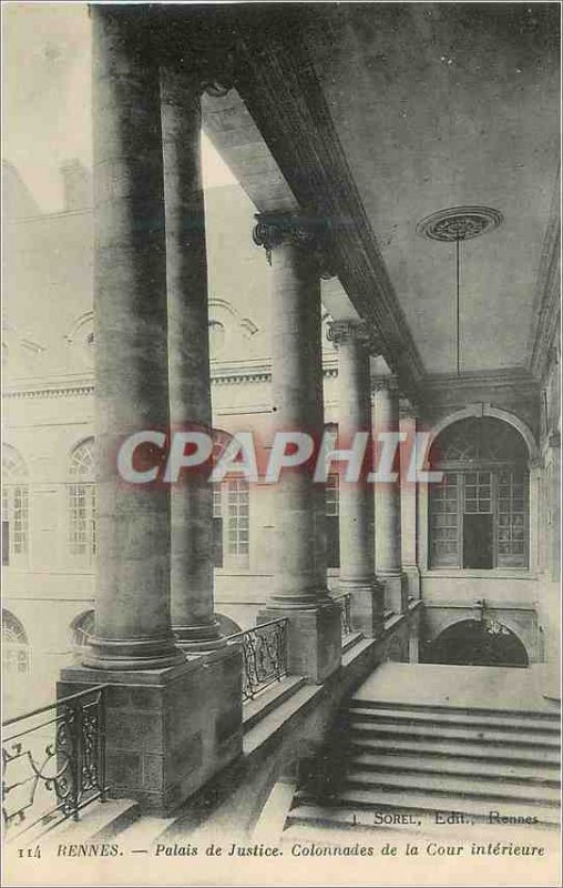 Postcard Rennes Old Courthouse Colonnades of the Inner Court