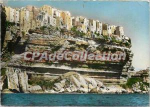 Modern Postcard Corsica Ile de Beaute Bonifacio Cliffs and Old Town