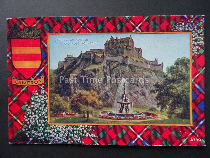 Scotland CAMERON Clan Tartan & Coat of Arms c1934 Postcard by Valentine