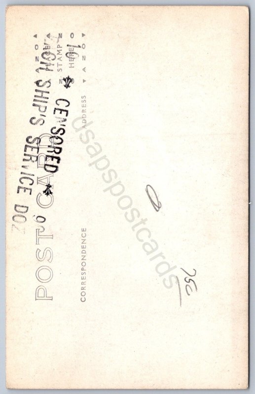 K24/ Interesting RPPC Postcard c1910 U.S.S. Tennesee Ship Ford Stack 194