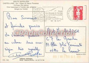 Modern Postcard Route Napoleon Castellane Alpes de Haute Provence 724 m alt h...