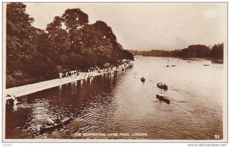 RP, Boating, The Serpentine, Hyde Park, London, England, UK, PU-1933