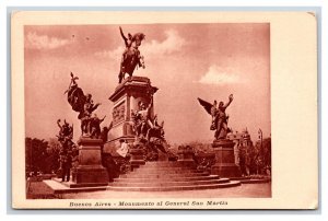 Monument to General San Martin  Buenos Aires Argentina UNP WB Postcard W8