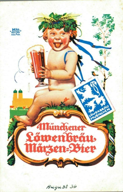 Germany - Münchner Löwenbräu Märzen Bier Beer Advertisement Postcard 03.85