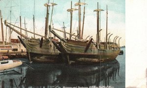 Vintage Postcard Rousseau Desdemona 1885 Fishing Fleet New Bedford Massachusetts