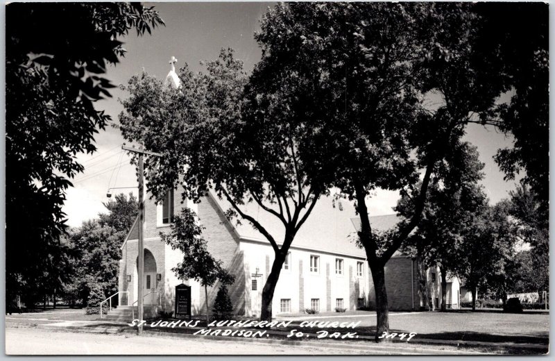 Saint John's Lutheran Church Madison South Dakota SD Real Photo RPPC Postcard