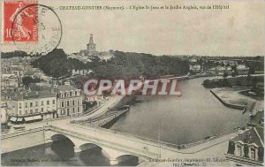 Postcard Old Chateau Gontier (Mayenne) church St. John and the English Garden...