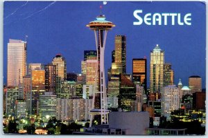 Downtown business district with the Space Needle - Seattle, Washington