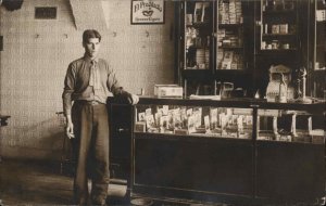 International Falls MN Moses Chornaer Cigar Store Telephone Displays RPPC