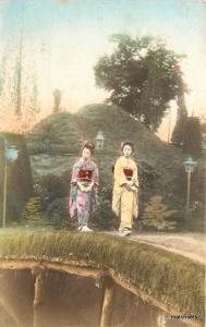 C-1908 Japan hand colored Women Native Costume postcard 12044