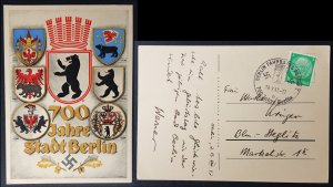 GERMANY THIRD 3rd REICH ORIGINAL PROPAGANDA POSTCARD  700 YEARS OF BERLIN