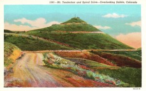 Vintage Postcard Mount Tenderfoot and Spiral Drive Overlooking Salida Colorado