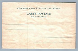 BRAZILIAN STAMPS ANTIQUE POSTCARD BRAZIL