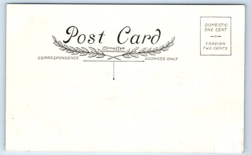 DRESSED RABBITS Easter Comes But Once a Year Geese Embossed Whitney Postcard