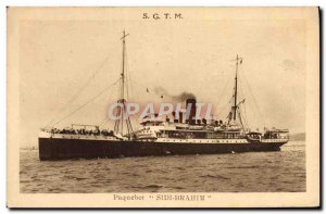 Postcard Old Ship Boat SGTM Sidi Brahim