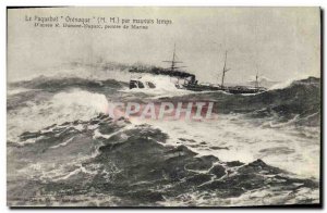 Old Postcard Boat Orinoco Ship in bad weather