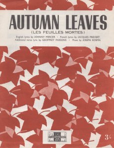 Autumn Leaves Johnny Mercer Antique Jazz Sheet Music