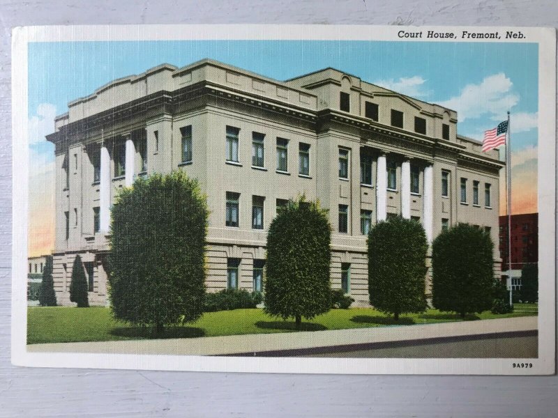 Vintage Postcard 1946 Court House Fremont Nebraska