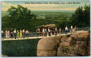 M-6105 Swing Along Bridge in Rock City Gardens Atop Lookout Mountain Georgia