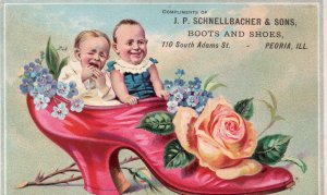 11294 Tradecard  Schnellbacher & Sons Boots & Shoes, Peoria, Illinois