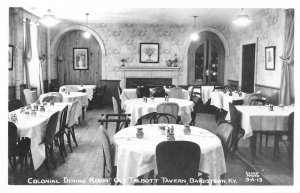 RPPC DINING ROOM TALBOTT TAVERN BARDSTOWN KENTUCKY REAL PHOTO POSTCARD (1940s)