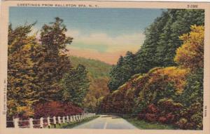 New York Greetings From Ballston Spa Curteich