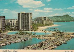 Hawaii Oahu Rainbow Helicopter View Of Waikiki Beach & Ala Wai Yacht Harbor