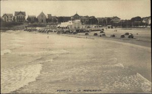 Royan France FR Pontaillac La Restauration Beach Scene Vintage RPPC PC