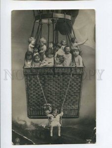 3052624 MULTIPLE BABIES in BALLOON vintage PHOTO PC