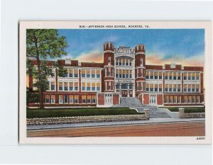 Postcard Jefferson High School, Roanoke, Virginia