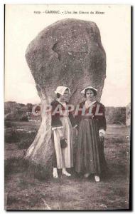 Old Postcard Dolmen Menhir Carnac L & # 39un of giants Menec Folklore