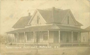 Altoona Kansas Wilson C-1910 Photo Postcard Presbyterian Parsonage 20-1748