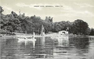 Vintage Postcard; Swimmers, Divers at Arbor Lake, Grinnell IA Poweshiek County